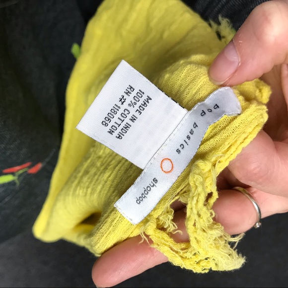 Bop Basics, Canary Yellow Fringed Scarf - Picture 4 of 6